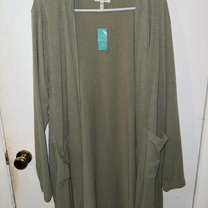Maurices Sage Green Ribbed Cardigan